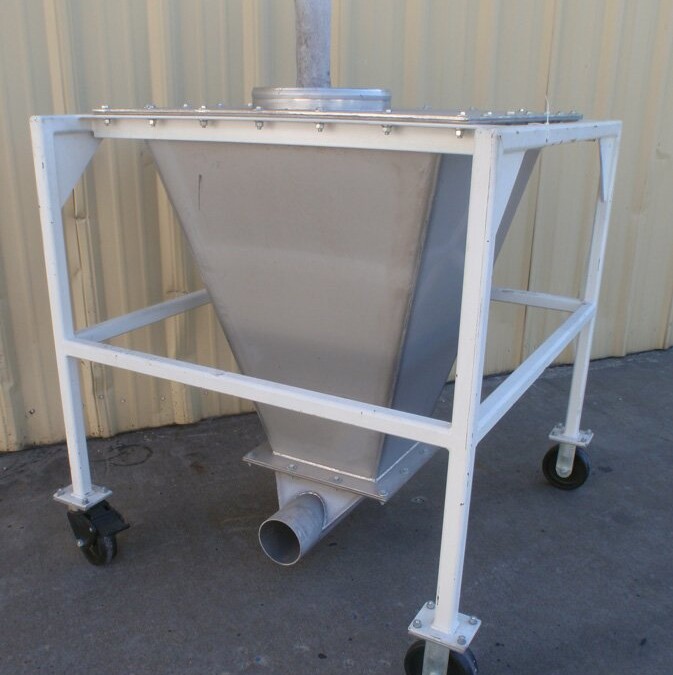 Unknown Brand Unknown Model 34" Long x 34" Wide x 44" Tall Portable Stainless Steel Hopper