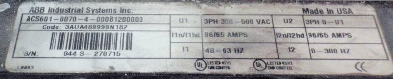 ABB ACS601-0070-4-000B1200000 AC Drive - Image 4