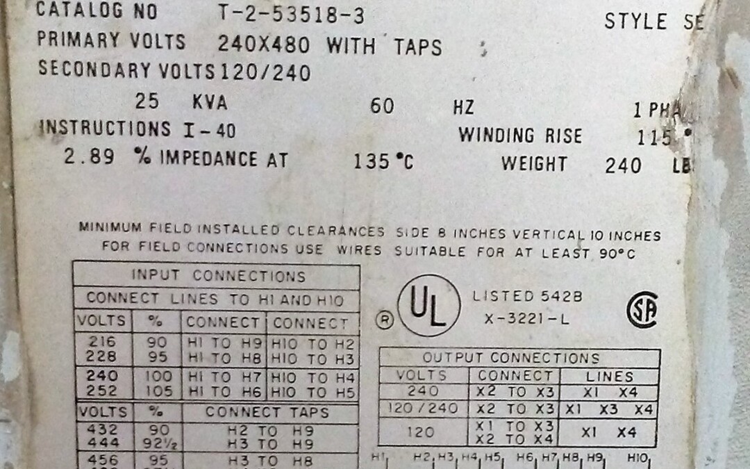 Acme Electric Corporation T-2-53518-3 25 KVA Power Transformer - Image 2