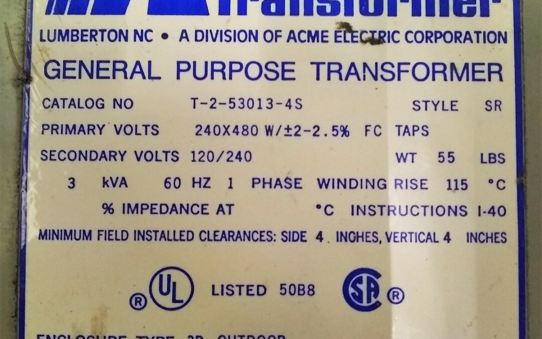 Acme Electric Corporation T-2-53013-4S 3 kVA Transformer - Image 2