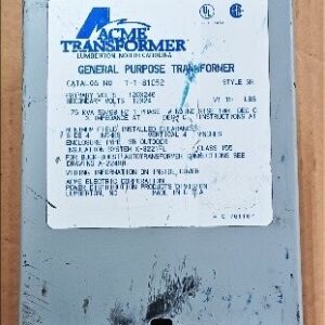Acme Electric Corporation T-1-81052 0.75 kVA Transformer