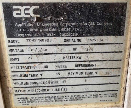 AEC TDWF7M09S3 Dual Thermolator - Image 2