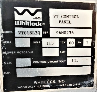 AEC-Whitlock VTC18L3Q VT Control Panel - Image 3