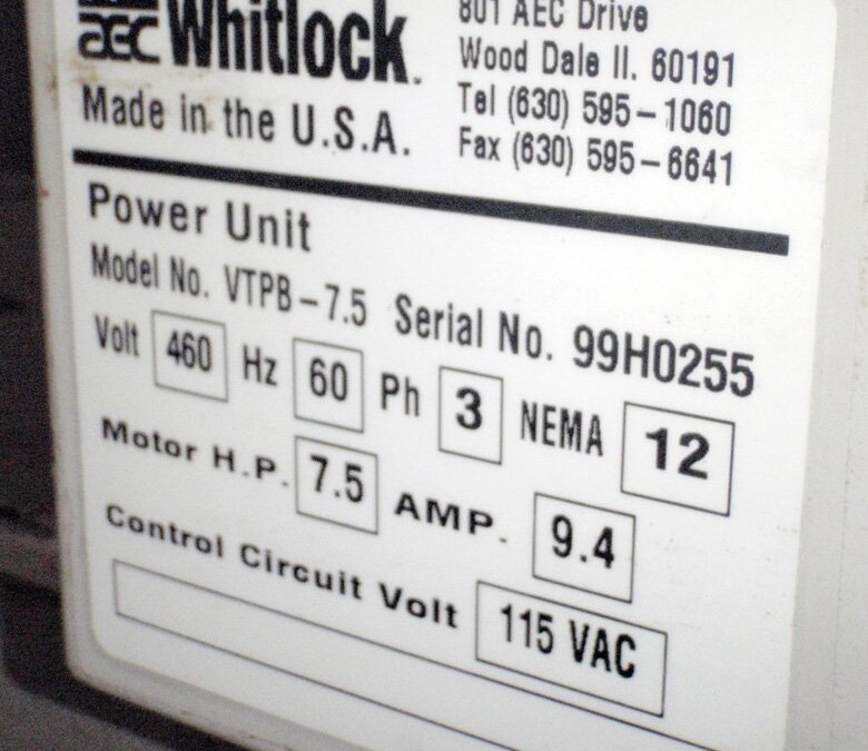 AEC-Whitlock VTPB-7.5 Vacuum Pump - Image 3