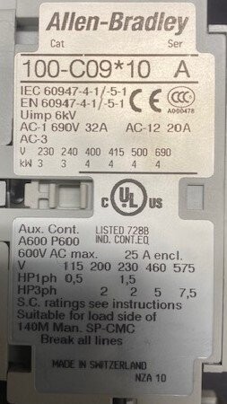 Allen-Bradley 100-C09D10 Series A Contactor - Image 3