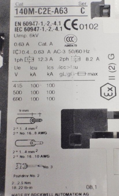 Allen-Bradley 140M-C2E-A63 Circuit Breaker - Image 4