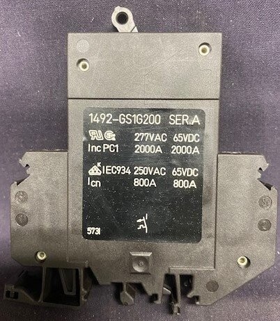 Allen-Bradley 1492-GS1G200 Rail Mounted 20A Circuit Breaker - Image 2