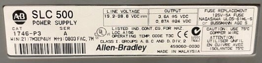 Allen-Bradley 1746-P3 SLC 500 Series A Power Supply/1746-A7 Series B 7-Slot Rack - Image 4