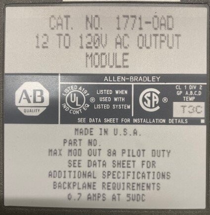 Allen-Bradley 1771-OAD AC Output Module - Image 3