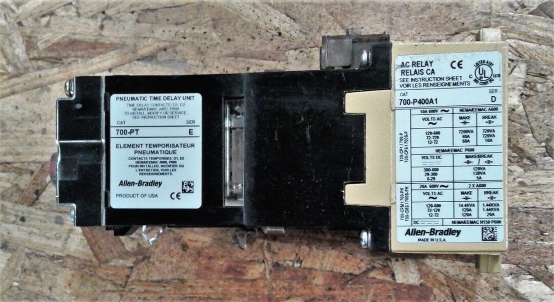 Allen-Bradley 700-P400A1 Series D AC Relay w/ Pneumatic Time Delay Unit
