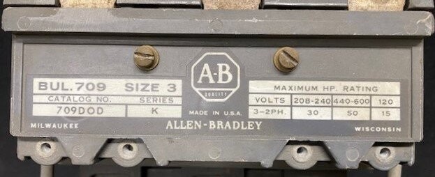 Allen-Bradley 709-DOD Series K Size 3 Starter - Image 2