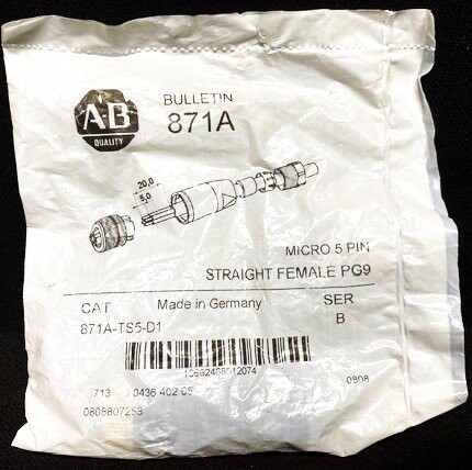 Allen-Bradley 871A-TS5-D1 Straight 5-Pin Female Plug