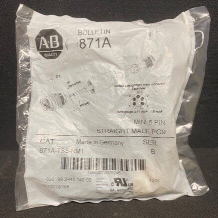 Allen-Bradley 871A-TS5-NM1 Series B Straight 5-Pin Male Connector