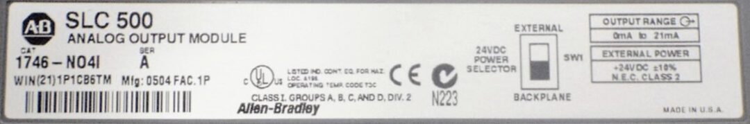 Allen-Bradley 1746-N041 Analog Output Module - Image 2