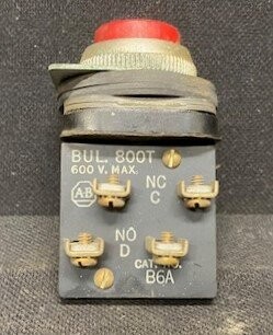 Allen-Bradley Bul. 800T B6A Red Push Button