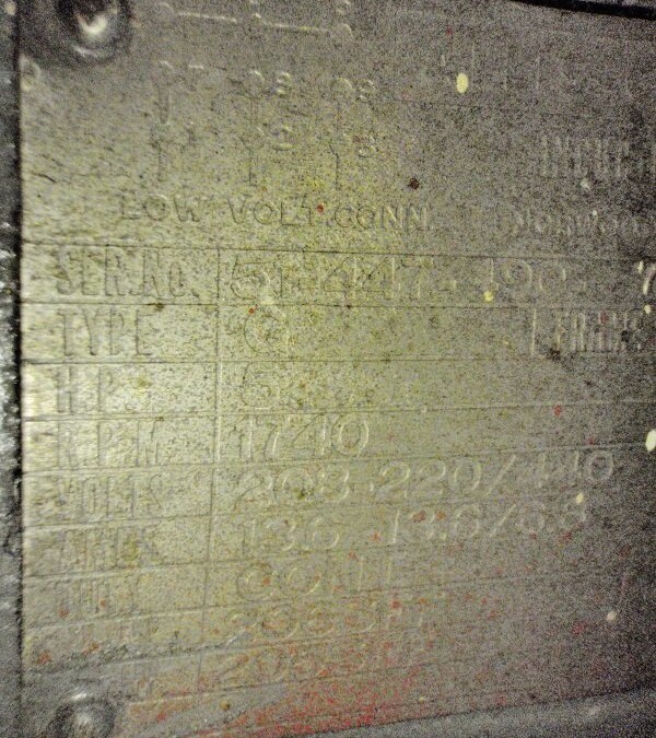 Allis Chalmers 62 5 HP Induction Motor - Image 2