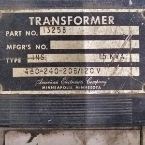 American Electronics Company 13258 1.5 KVA Transformer