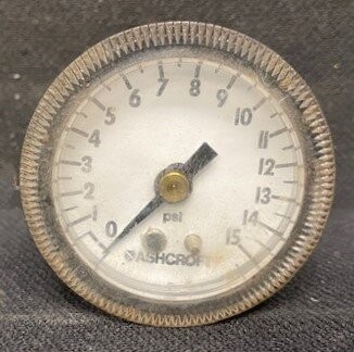 Ashcroft Unknown Model 0-15 PSI Pressure Gauge