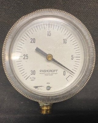 Ashcroft Unknown Model Vacuum Pressure Gauge