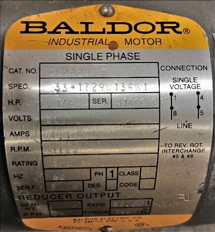 Baldor GC3330 1/4 HP AC Motor - Image 2