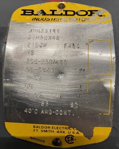 Baldor JMM3314T 15-HP Motor - Image 3
