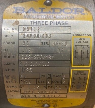 Baldor M3112 3/4-HP Motor - Image 2