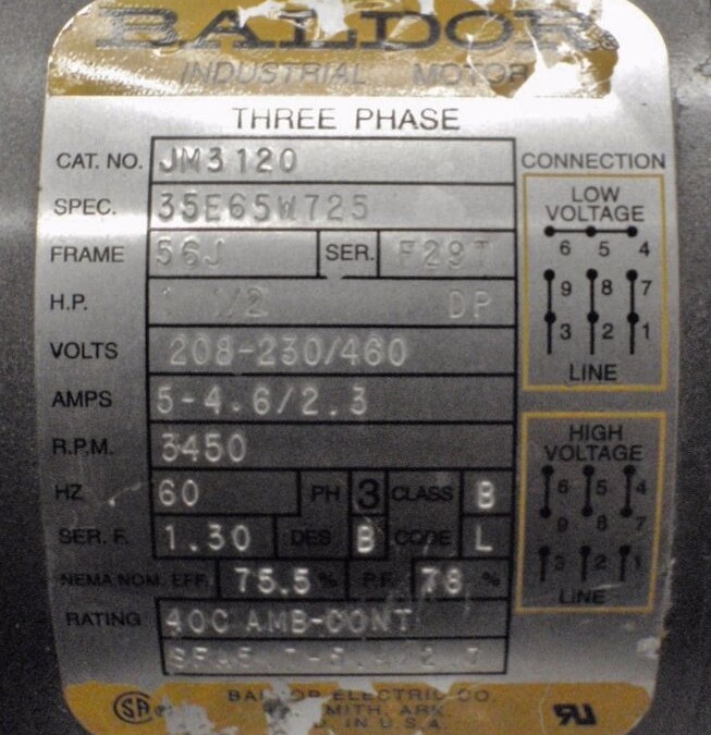 Baldor JM3120 Motor - Image 4