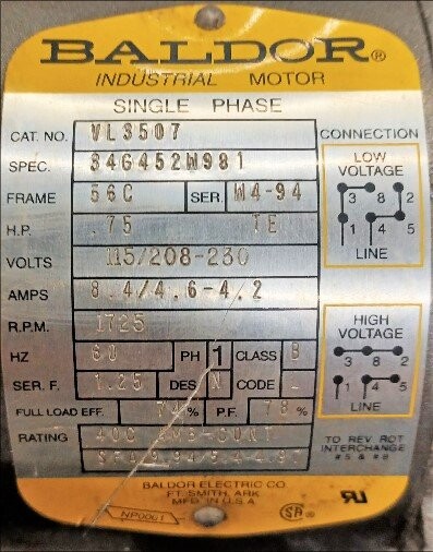 Baldor VL3507 Motor - Image 2