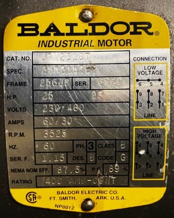 Baldor JPM2516T Motor with Unknown Pump - Image 2