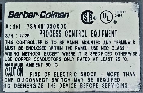 Barber-Colman 7SM491030000 Temperature Controller - Image 2