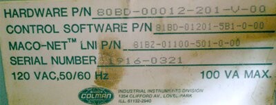 Barber-Colman 80BD-00012-201-V-00 Maco 8000 Insta-Set Module - Image 2