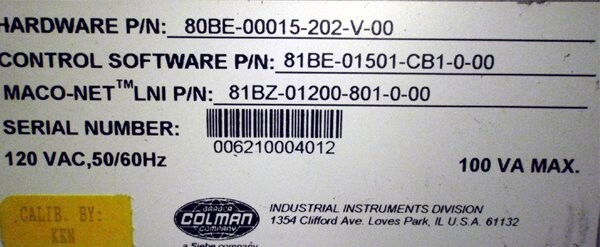Barber-Colman 80BE-00015-202-V-00 Maco 8000 Insta-Set Module - Image 2