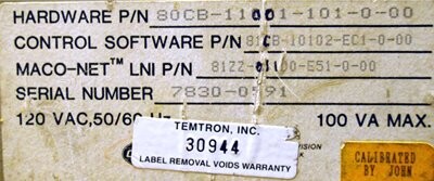 Barber-Colman 80CB-11001-101-0-00 Maco 8000 Sequence Module - Image 2