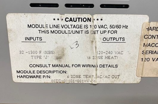 Barber-Colman 80DD-00101-001-V-00 6-Zone Temperature Module - Image 3