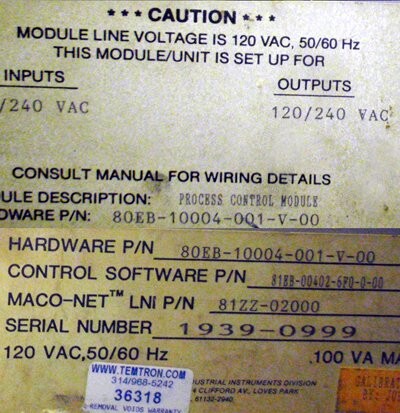 Barber-Colman 80EB-10004-001-V-00 Maco 8000 Process Control Module - Image 2
