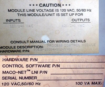 Barber-Colman 80EB-10004-002-V-00 Maco 8000 Process Control Module - Image 2