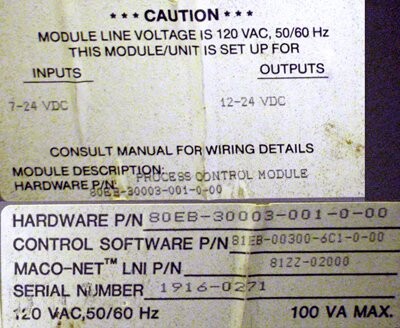 Barber-Colman 80EB-30003-001-0-00 Maco 8000 Process Control Module - Image 2