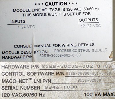 Barber-Colman 80EB-30003-002-0-00 Process Control Module - Image 2