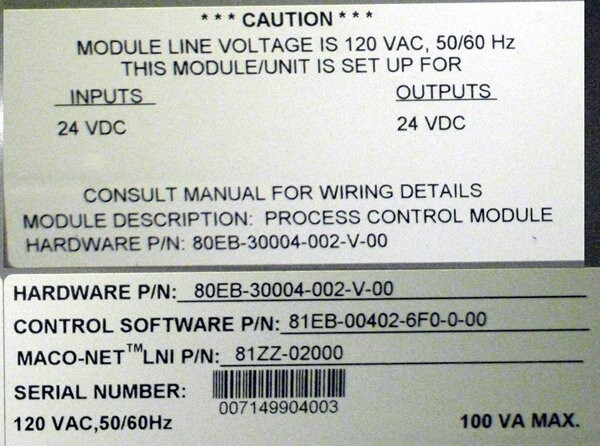 Barber-Colman 80EB-30004-002-V-00 Maco 8000 Process Control Module - Image 2