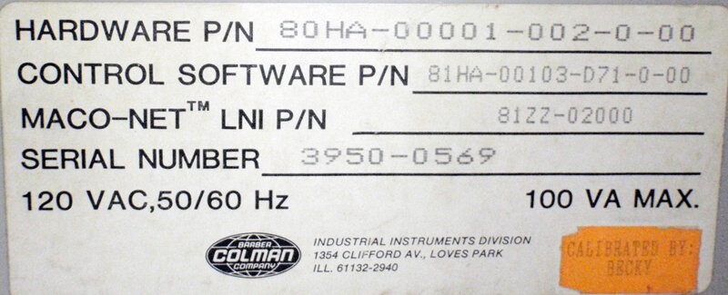 Barber-Colman 80HA-00001-002-0-00 Maco 8000 Multi-Pump P/F Module - Image 2