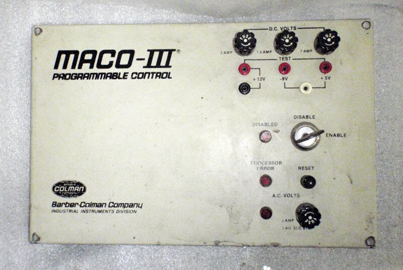 Barber-Colman A-11087 Maco III Programmable Control Power Supply Front Panel