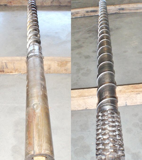 Bekum 80mm 2250mm OAL Extruder Screw