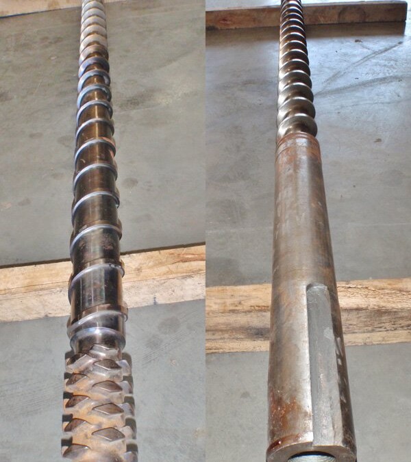 Bekum 80mm PE 2245mm OAL Extruder Screw