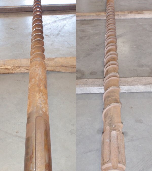 Bekum 80mm PE 2250mm OAL Extruder Screw