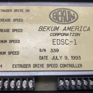 Bekum EDSC-1 Extruder Drive Speed Controller