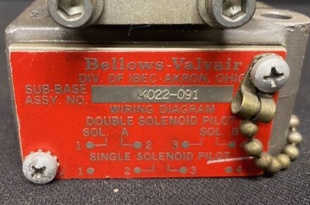 Bellows-Valvair L545-39-102 Valvair Pneumatic Valve - Image 3