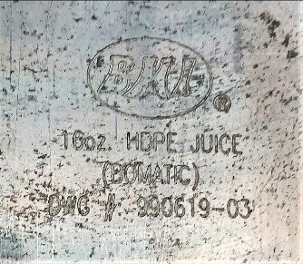 BMI Unknown Model 16 oz HDPE Juice Bottle Blow Mold - Image 2