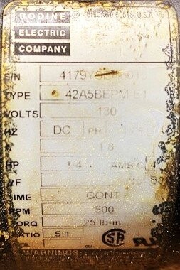 Bodine 42A5BEPM-E1 1/4 HP DC Electric Gearmotor - Image 2