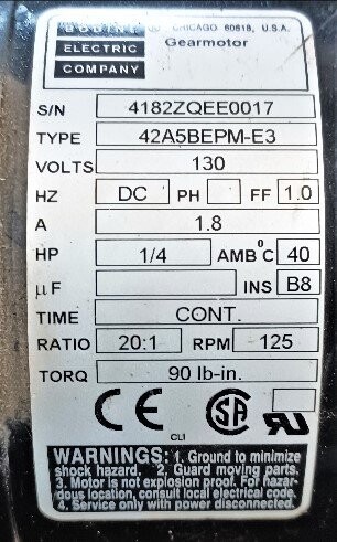 Bodine 42A5BEPM-E3 0.25 HP DC Gear Motor - Image 2