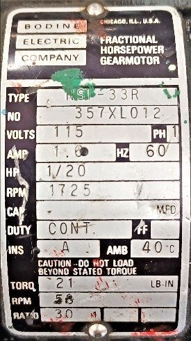 Bodine NSI-33R 1/20 HP Fractional Gear Motor - Image 2